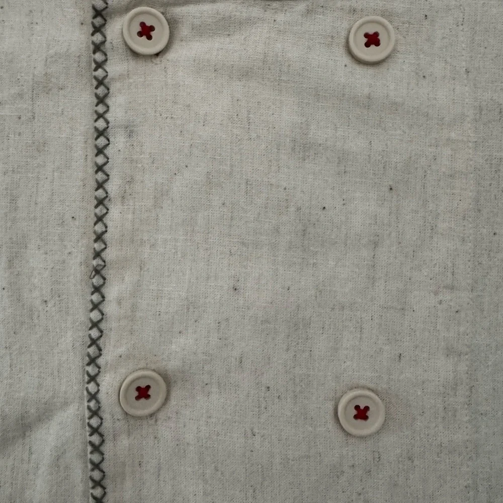 ZARA Home Embroidered Linen Christmas Jacket L - Picture 2 of 7